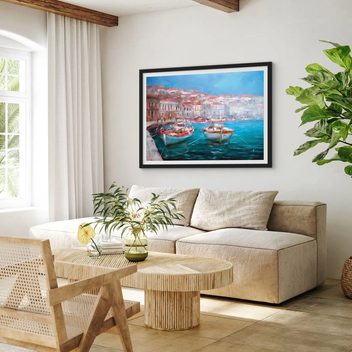 Poster in cornice nera - Golfo italiano - 91x61 cm