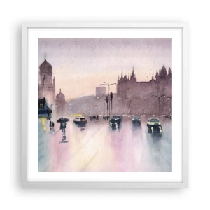 Poster in cornice bianca - Nella nebbia piovigginosa - 50x50 cm