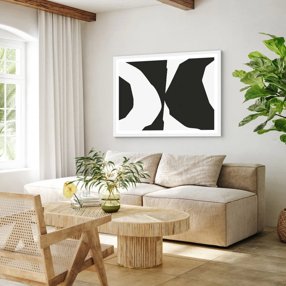 Poster in cornice bianca - Positivo - negativo - 100x70 cm