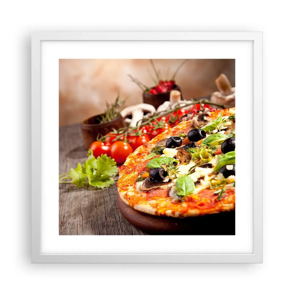 Poster in cornice bianca - Con ingredienti tellurici - 40x40 cm