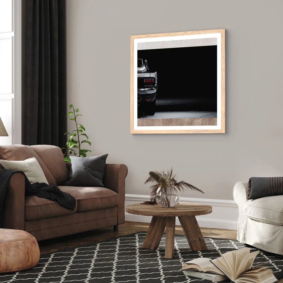 Poster in cornice rovere chiaro - Il fascino del classico - 60x60 cm