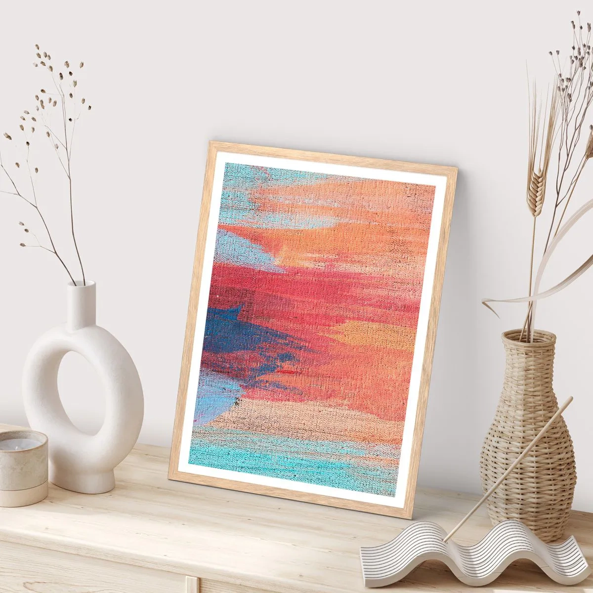 Poster in cornice rovere chiaro - Colando con l'arcobaleno - 30x40 cm