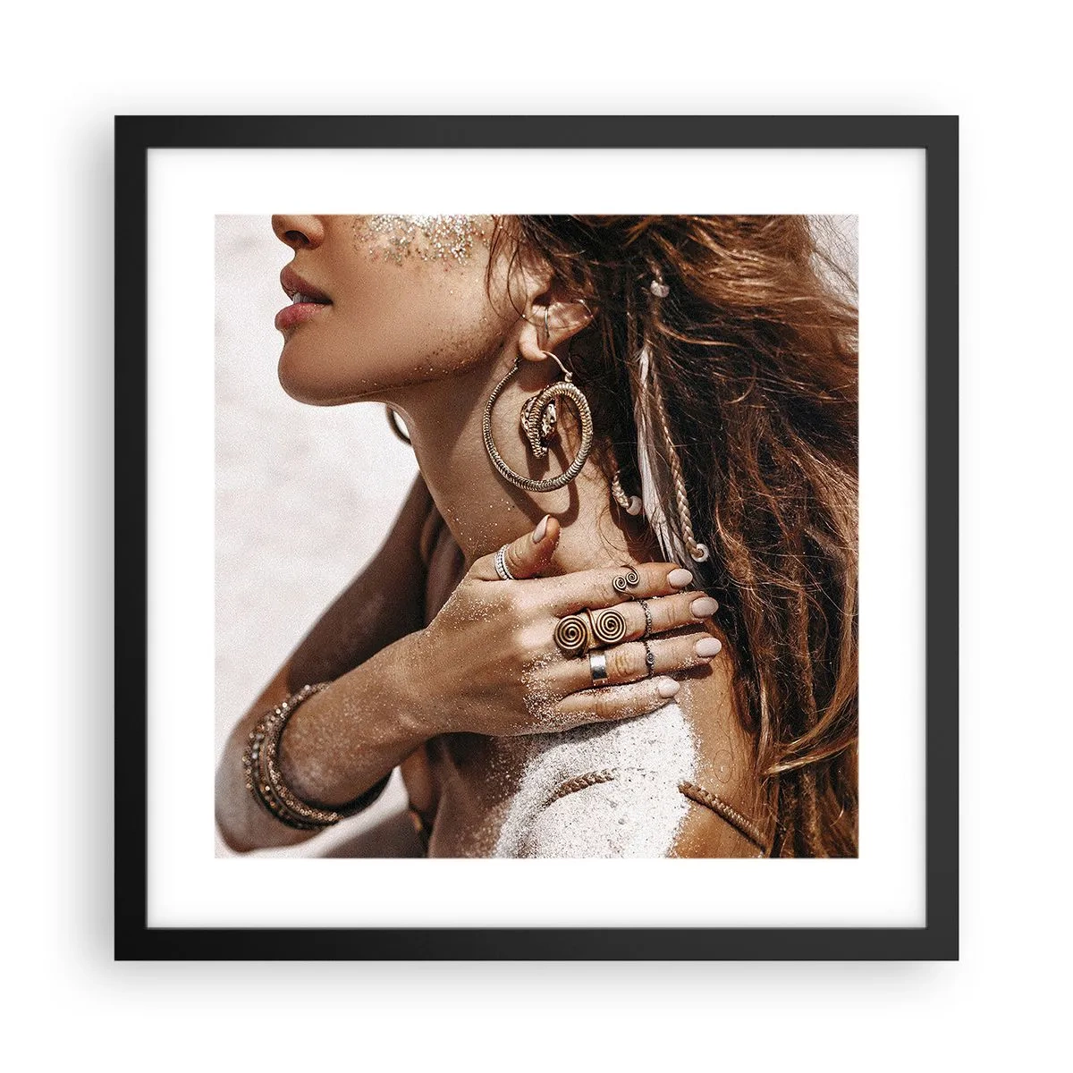 Poster in cornice nera - Regina della spiaggia selvatica - 40x40 cm