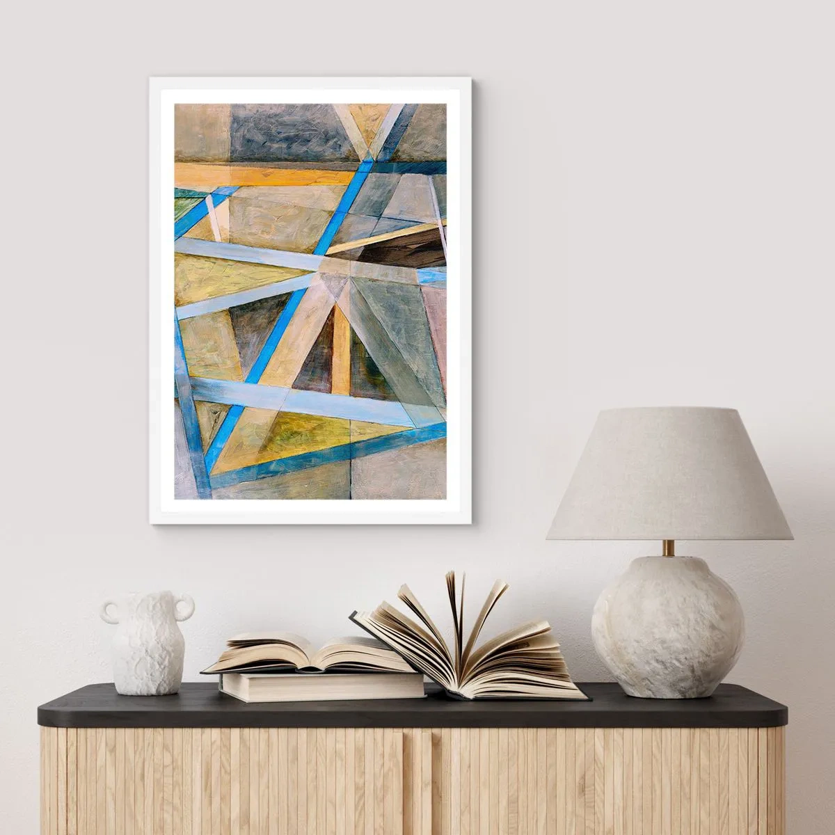 Poster in cornice bianca - Dritto o obliquo? - 30x40 cm