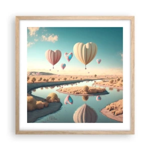 Poster in cornice rovere chiaro - L'amore permette di volare - 50x50 cm