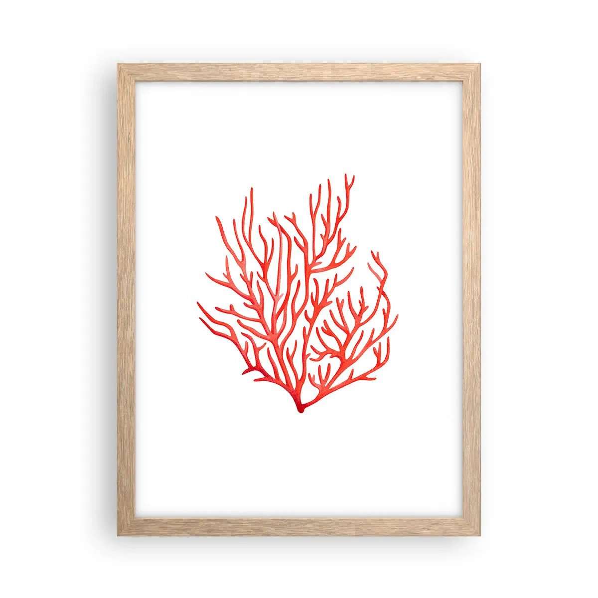 Poster in cornice rovere chiaro - Filigrana di corallo - 30x40 cm