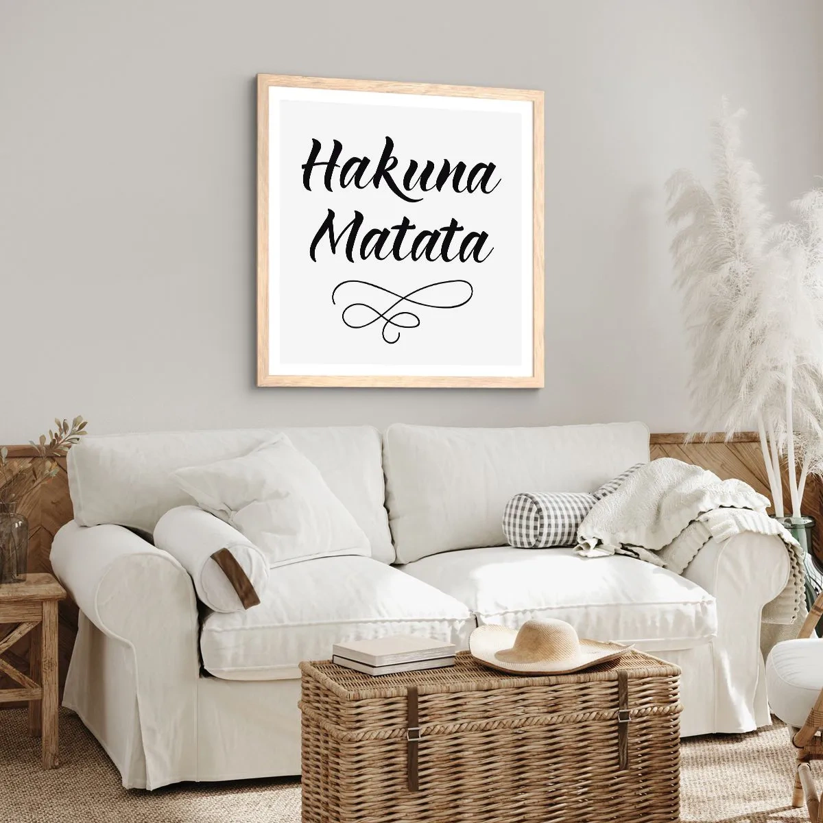 Poster in cornice rovere chiaro - Il miglior consiglio - 40x40 cm