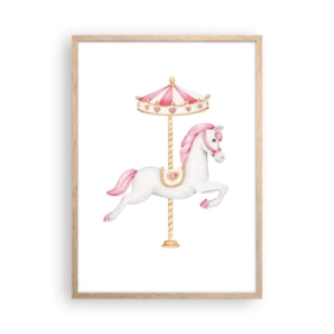 Poster in cornice rovere chiaro - Partito al galoppo. - 50x70 cm