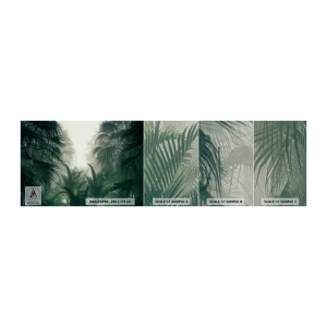 Campione di Fotomurale Premium Canvas - Mistero dei tropici - Giungla, Palma da cocco, foresta - 100x30 cm