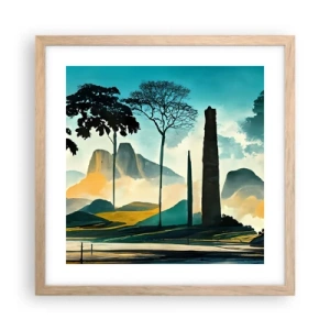 Poster in cornice rovere chiaro - Sempre più in alto - 40x40 cm