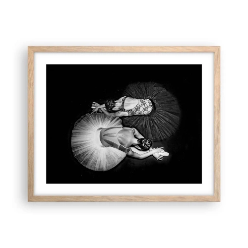 Poster in cornice rovere chiaro - Yin e yang -  equilibrio ideale - 50x40 cm