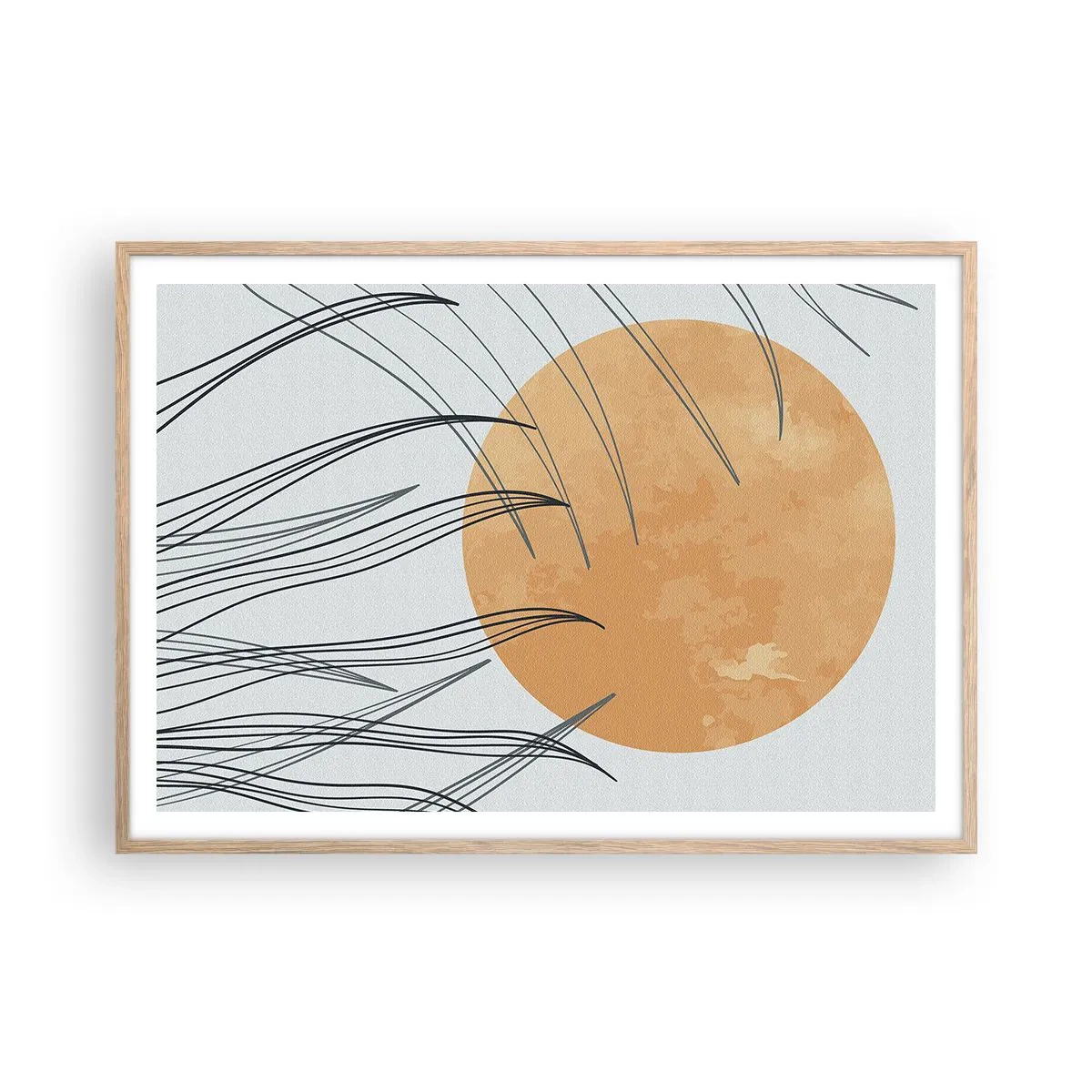 Poster in cornice rovere chiaro - Sempre verso il sole - 100x70 cm