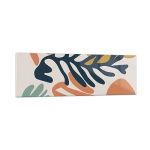 Quadro su vetro - Foglie colorate in stile astratto - 160x50cm - Mare di coralli - Decorazione murale moderna per soggiorno e camera da letto ARTTOR