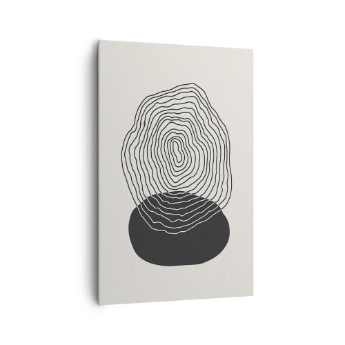 Quadro su tela - Stampe su Tela - Motivo astratto con linee e forme in bianco e nero - 80x120cm - Durata e vibrazione - Decorazione murale moderna per soggiorno e camera da letto ARTTOR