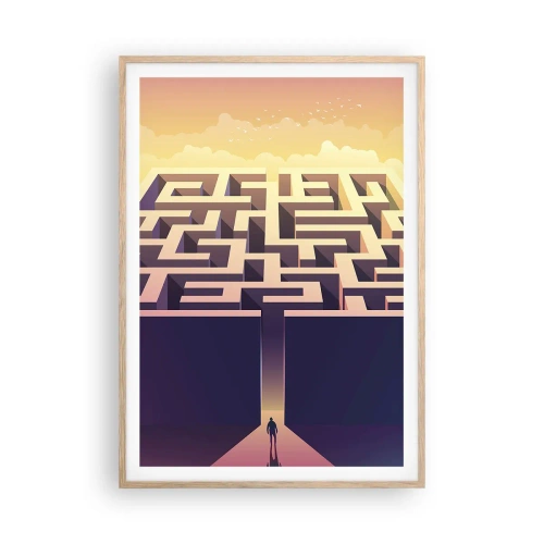 Poster in cornice rovere chiaro - Il momento delle decisioni - 70x100 cm