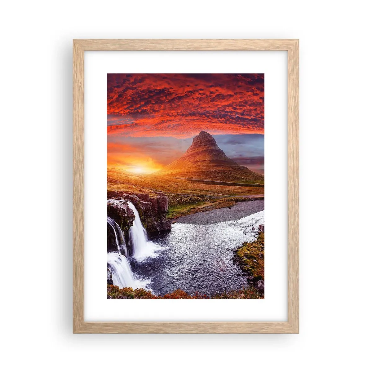 Poster in cornice rovere chiaro - Paesaggio della Terra di Mezzo - 30x40 cm