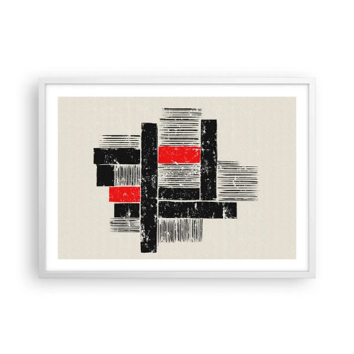 Poster in cornice bianca - Rosso e nero - 70x50 cm