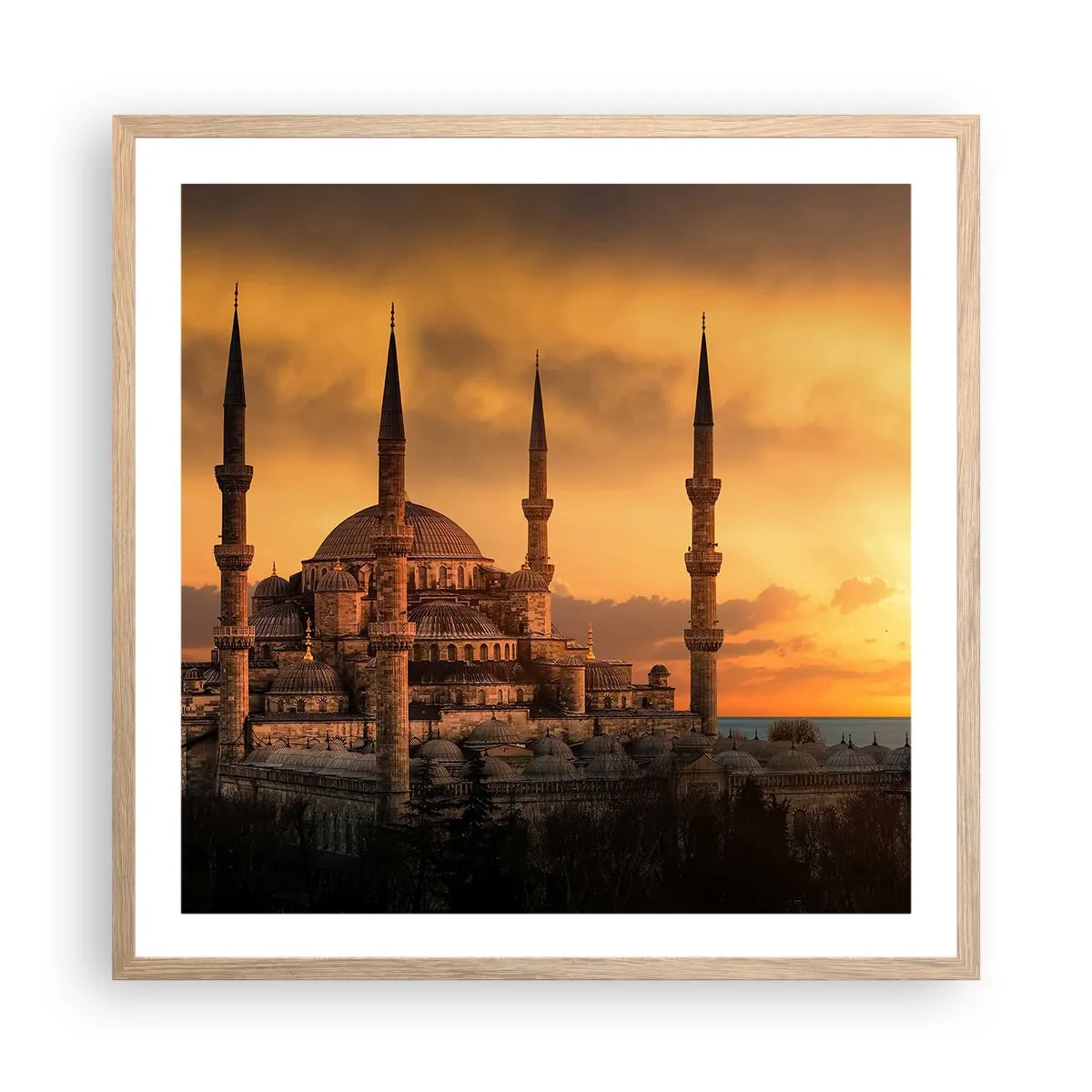 Poster in cornice rovere chiaro - Dio è grande - 60x60 cm