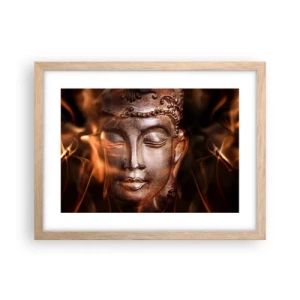 Poster in cornice rovere chiaro - Esiste solo qui e ora - 40x30 cm