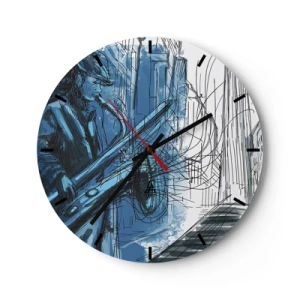 Orologio da parete - Orologio in Vetro - Rapsodia urbana - 40x40 cm