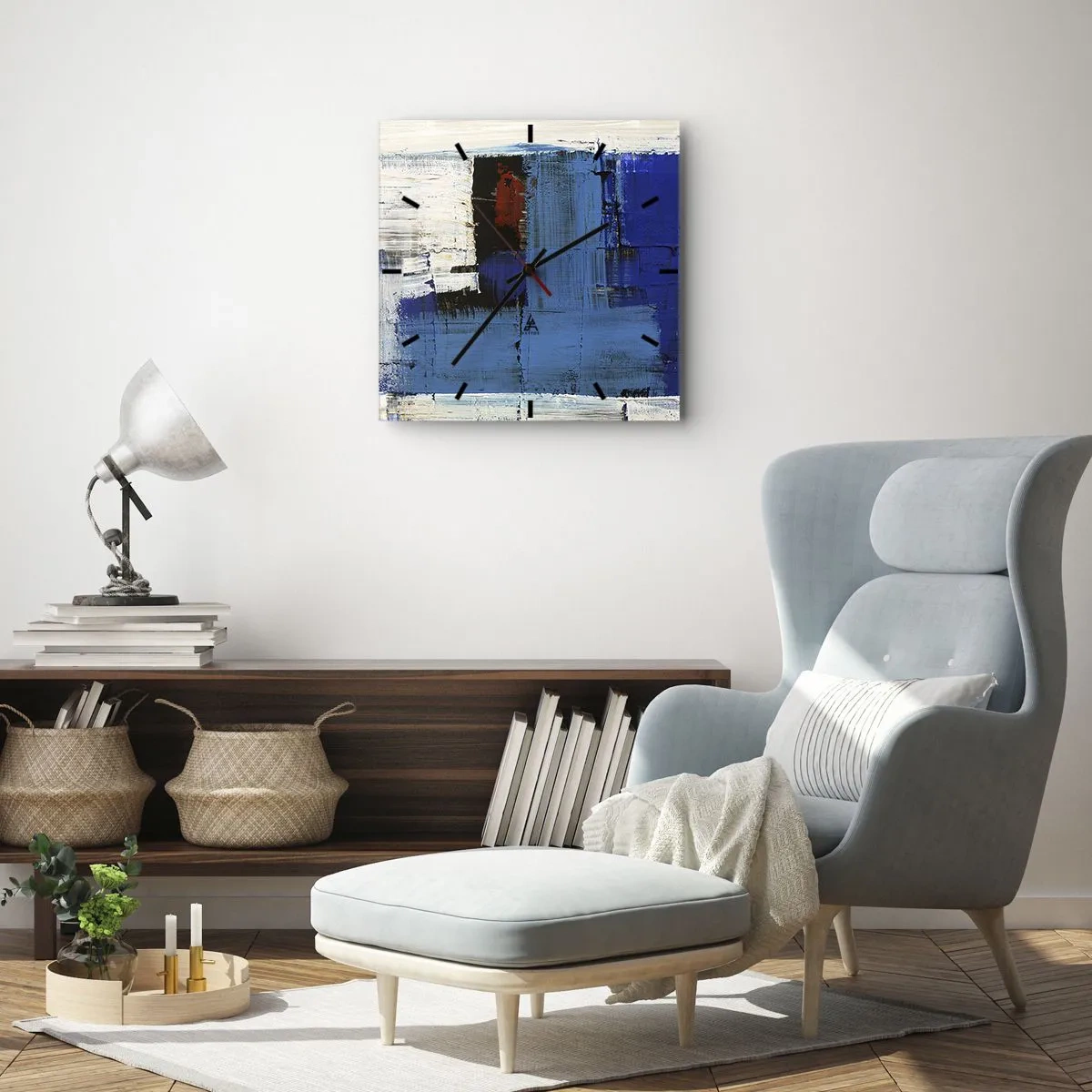 Orologio da parete - Orologio in Vetro - I segreti del blu - 30x30 cm