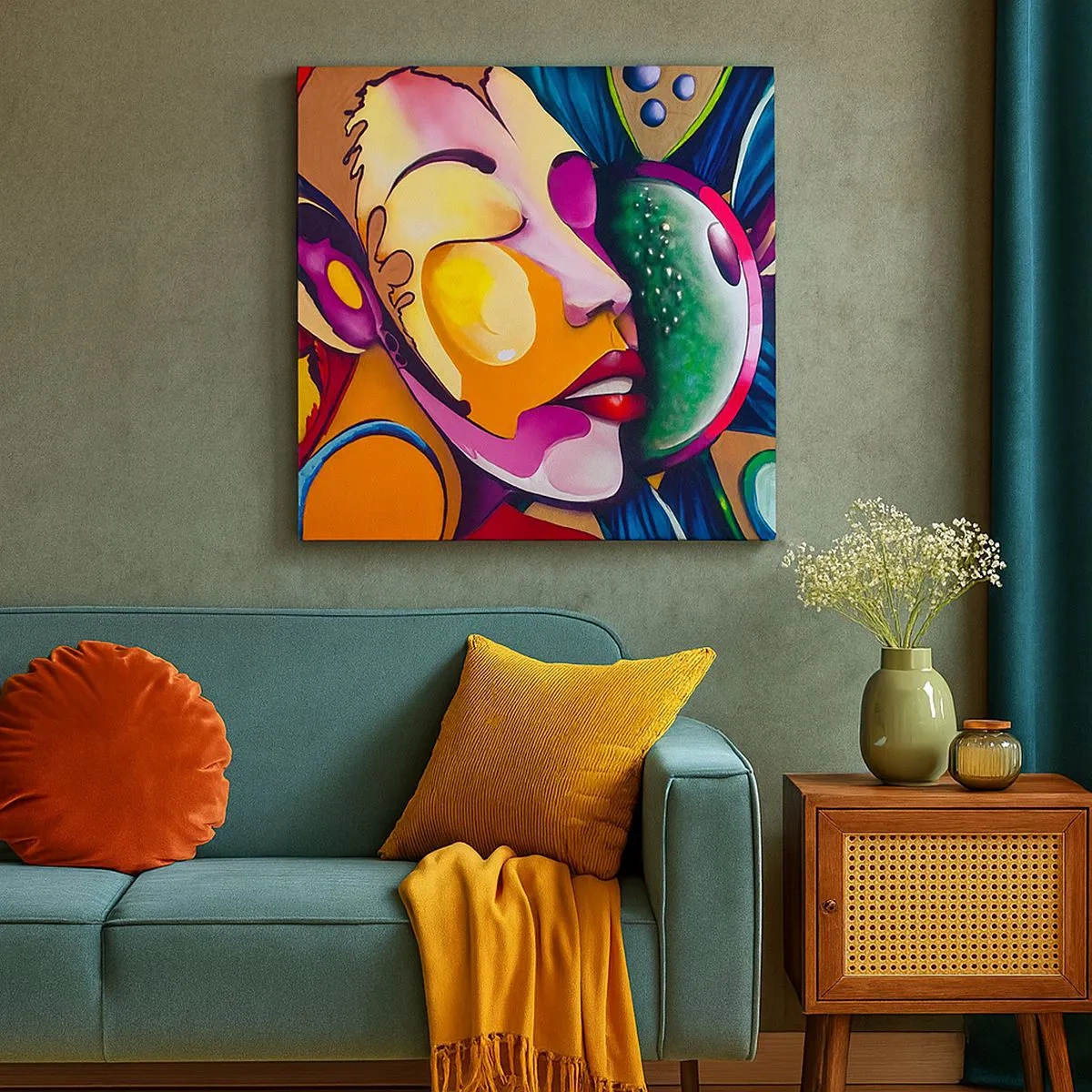 Quadro su tela - Stampe su Tela - Toccare con il colore - 30x30 cm