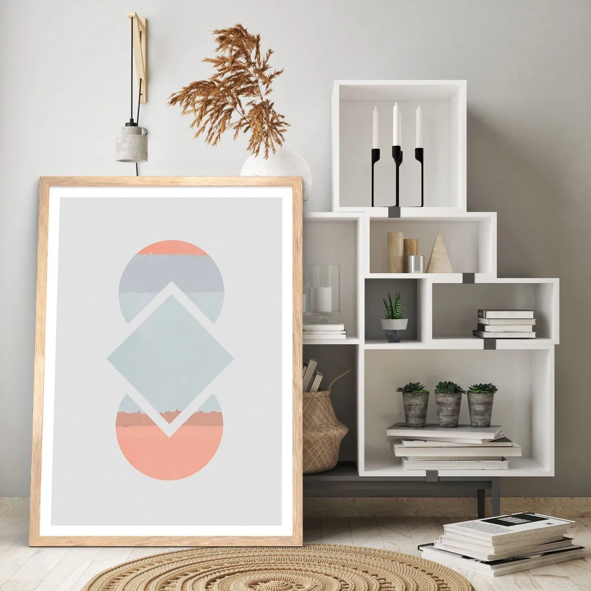 Poster in cornice rovere chiaro - La situazione è chiara - 50x70 cm