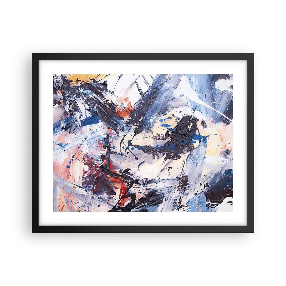 Poster in cornice nera - La danza folle dell'astrazione - 50x40 cm
