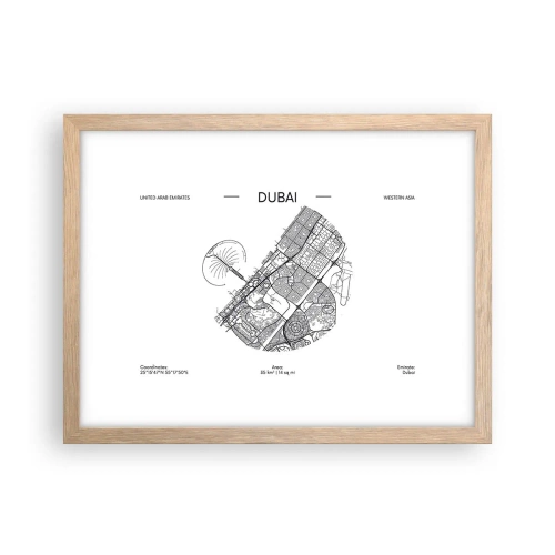 Poster in cornice rovere chiaro - Anatomia di Dubai - 40x30 cm