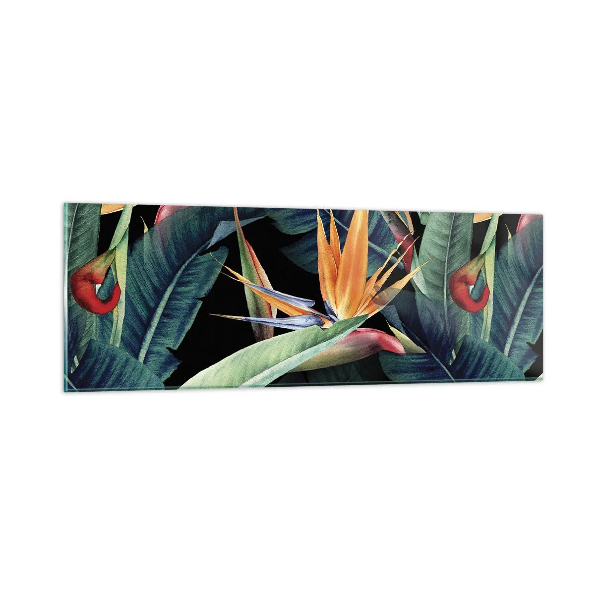 Quadro su vetro - I fiori fiammeggianti dei tropici - 90x30 cm