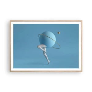 Poster in cornice rovere chiaro - E i pianeti folleggiano - 100x70 cm