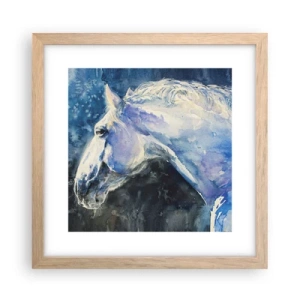 Poster in cornice rovere chiaro - Ritratto in luce blu - 30x30 cm