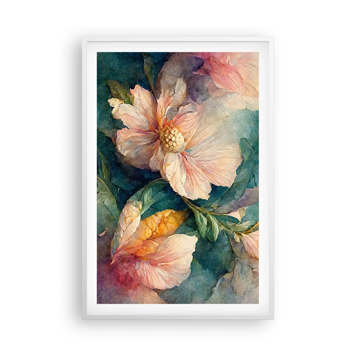 Poster in cornice bianca - Delicatezza pura - 61x91 cm