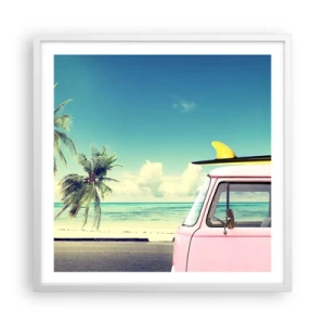 Poster in cornice bianca - Tempo di vacanze - 60x60 cm