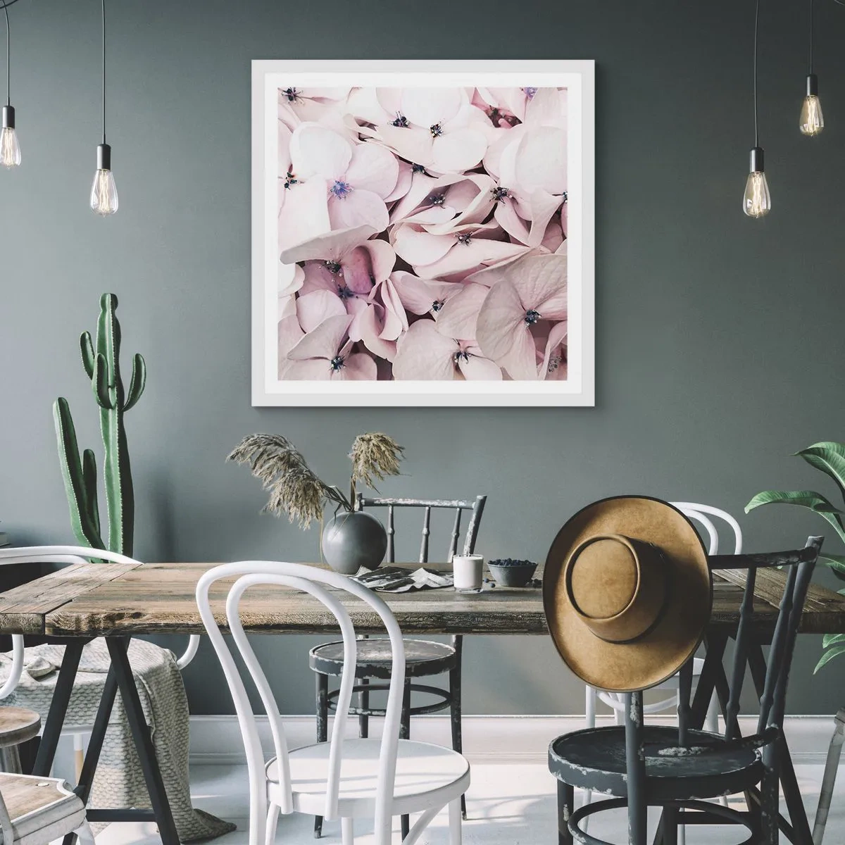 Poster in cornice bianca - Un'alluvione di fiori - 50x50 cm