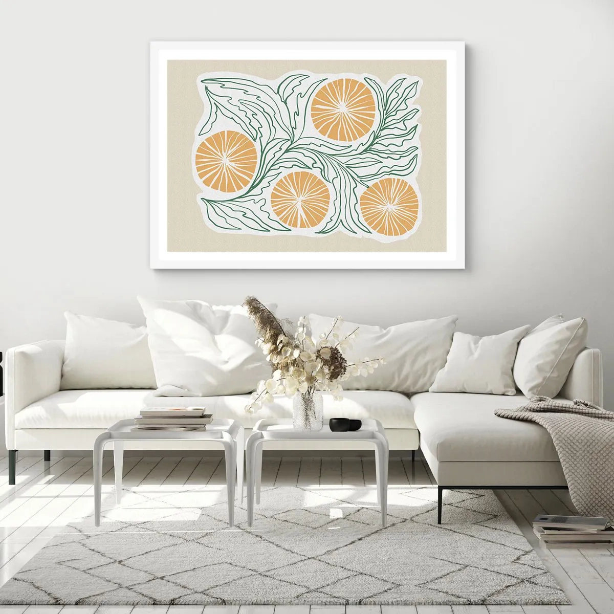 Poster in cornice bianca - Etnicamente con una nota di astrazione - 100x70 cm