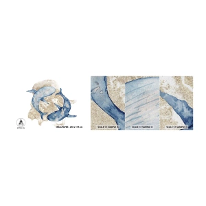 Campione di Fotomurale Premium Canvas - Amicizia o amore? - Delfini, Astrazione, Pezzo - 100x30 cm