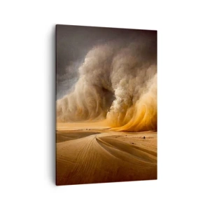 Quadro su tela - Stampe su Tela - Impressionante tempesta di sabbia nel deserto - 50x70cm - L'ira del deserto - Decorazione murale moderna per soggiorno e camera da letto ARTTOR