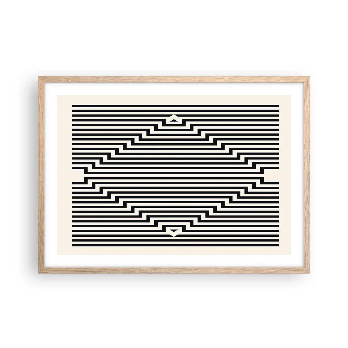 Poster in cornice rovere chiaro - Illusione geometrica - 70x50 cm