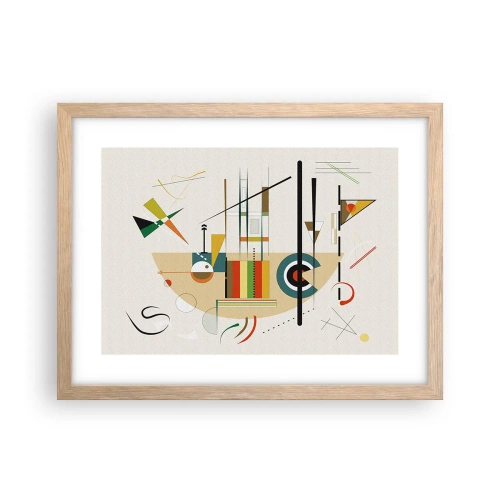 Poster in cornice rovere chiaro - E il mondo ride - 40x30 cm