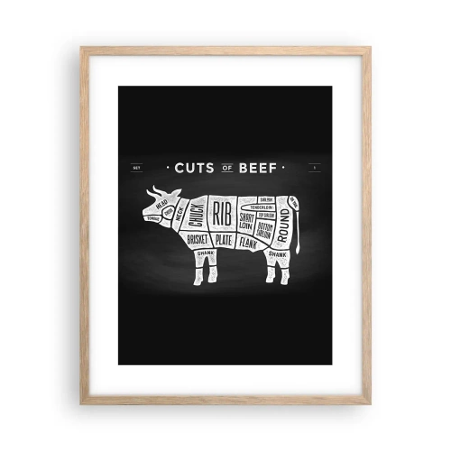 Poster in cornice rovere chiaro - Il sillabario del macellaio - 40x50 cm