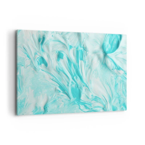 Quadro su tela - Stampe su Tela - Un motivo astratto nelle tonalità pastello del blu e del bianco. - 120x80cm - Insieme per sempre - Decorazione murale moderna per soggiorno e camera da letto ARTTOR