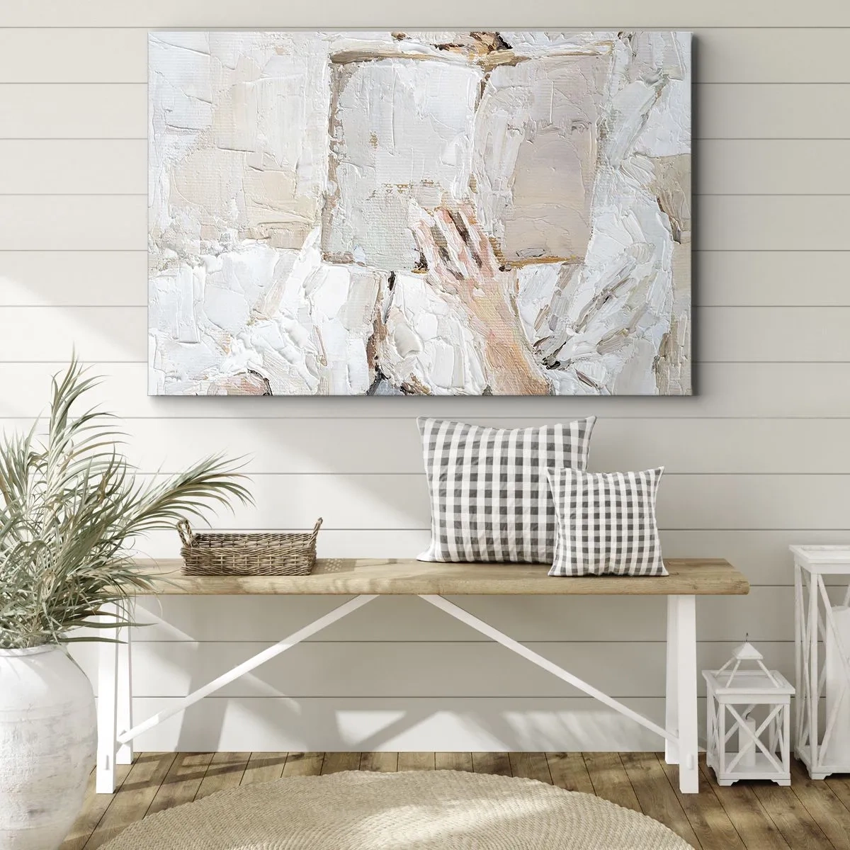 Quadro su tela - Stampe su Tela - Dipinto impressionista raffigurante una mano che tiene un libro aperto. - 120x80cm - In un altro mondo - Decorazione murale moderna per soggiorno e camera da letto ARTTOR