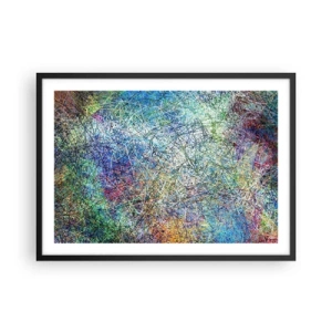 Poster in cornice nera - Composizione astratta con linee e texture multicolori - 70x50cm - Non è cosi semplice - Decorazione murale moderna per soggiorno e camera da letto ARTTOR