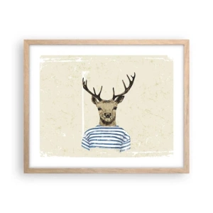 Poster in cornice rovere chiaro - Mi piacciono le camicie a righe! - 50x40 cm