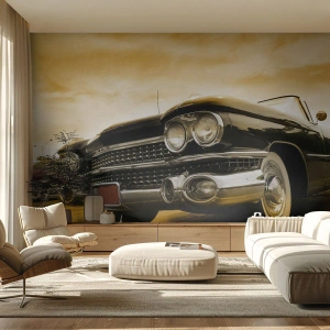 Fotomurali Premium Canvas - Un'auto d'epoca con un look retrò e dettagli cromati. - 100x70cm - Il classico non è mai fuori moda - Decorazione murale moderna per soggiorno e camera da letto ARTTOR