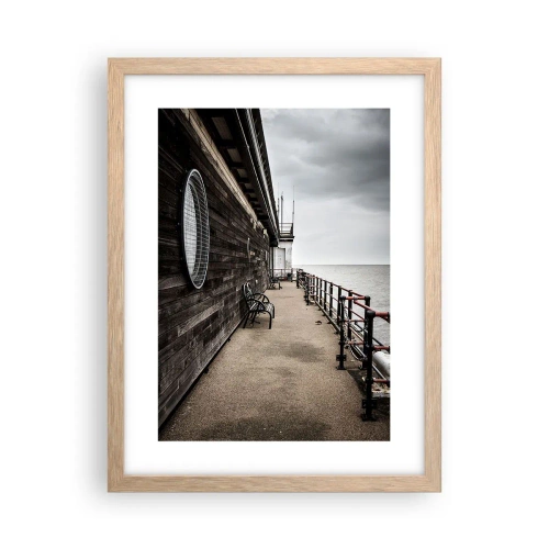 Poster in cornice rovere chiaro - Il tempo si è fermato - 30x40 cm