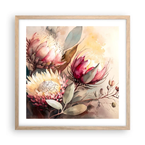 Poster in cornice rovere chiaro - Di profilo e di fronte - 50x50 cm