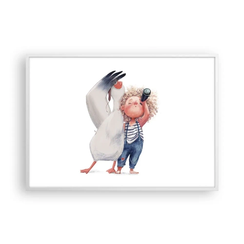 Poster in cornice bianca - Il progetto di un grande viaggio - 100x70 cm