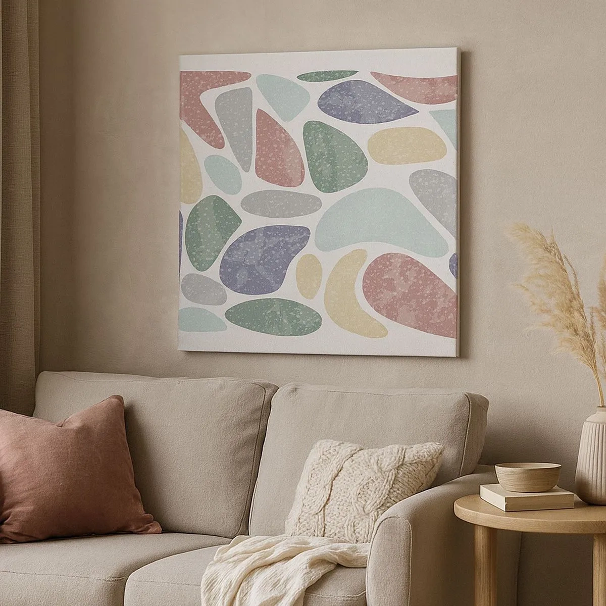 Quadro su tela - Stampe su Tela - Mosaico di colori incipriati - 30x30 cm